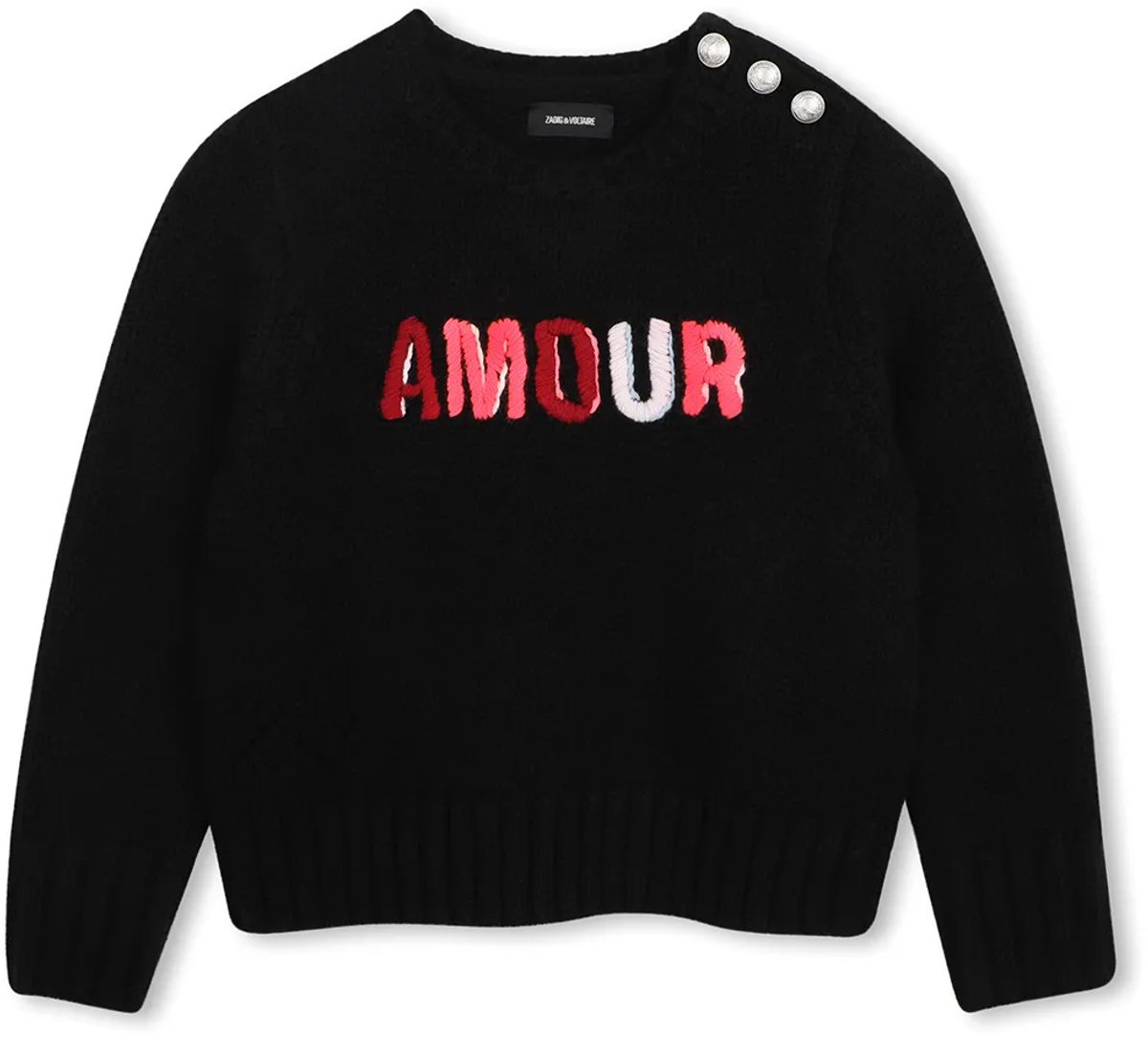 Zadig & Voltaire X60809 Trui Zwart 6 Years Meisje