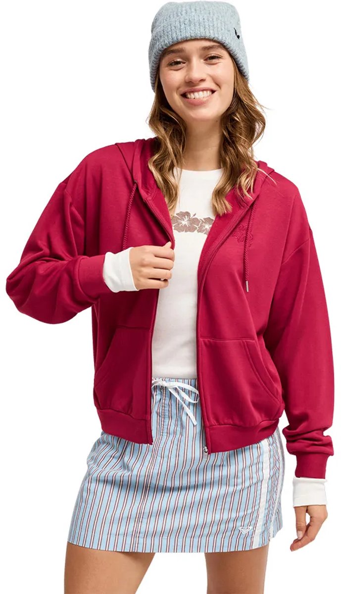Roxy Surfing By Daylight Sweatshirt Met Rits Rood M Vrouw