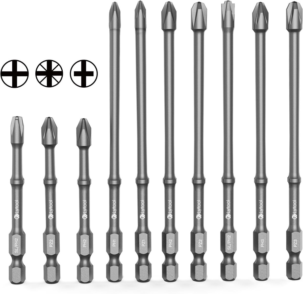 10-delige Magnetische Schroevendraaier Bitsets - Antislip Magnetische Boor Bits Extra Harde Schroevendraaierbit SL - PH2 - PH1 - PH2 - PH3 - PZ1 - PZ2 - PZ3 Voor Elektrische - Handmatige Schroevendraaier