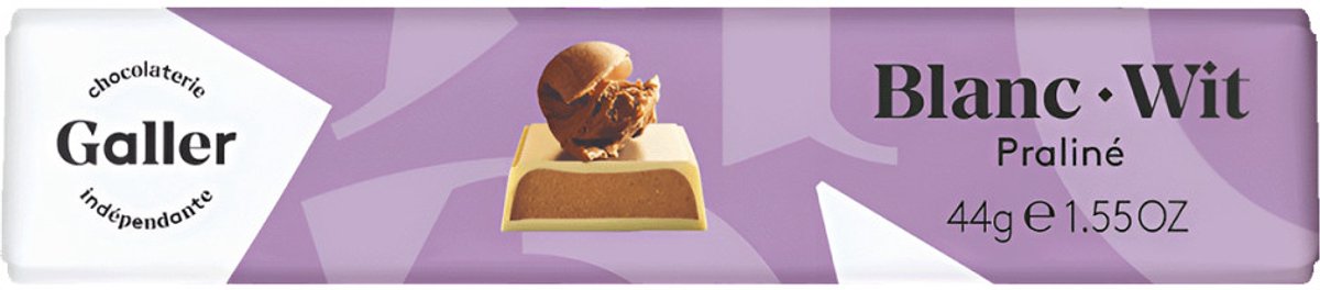 Chocoladereep Galler White Praliné, 44 g