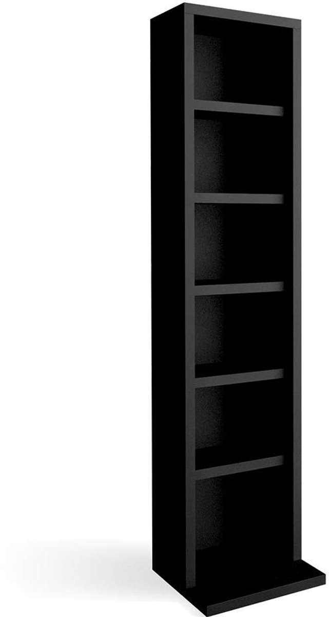 Solidchoice - Media Rek Zwart met 5 Verstelbare Planken