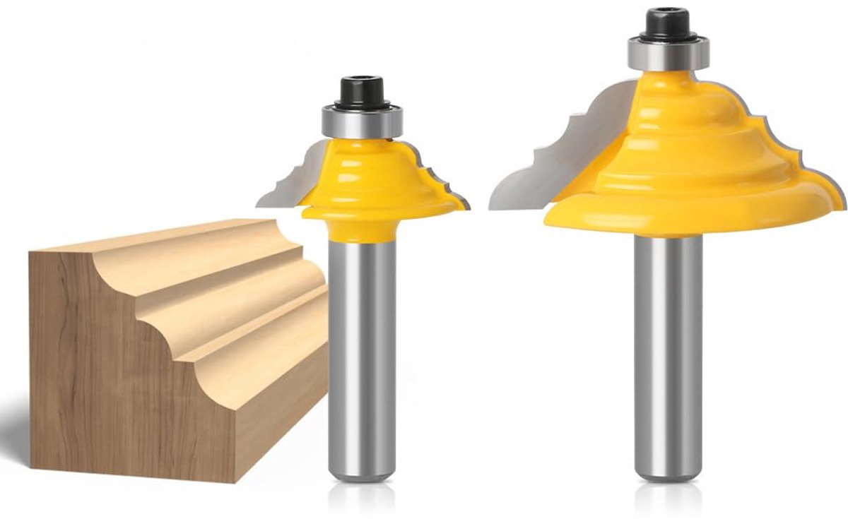 8 mm schacht Classic Roman Ogee kantenfrees 2 stuks architectonische vormfrees rand en vormen kantenfrees