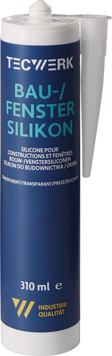 Bouw-/venstersilicone transparant 310ml koker TECWERK