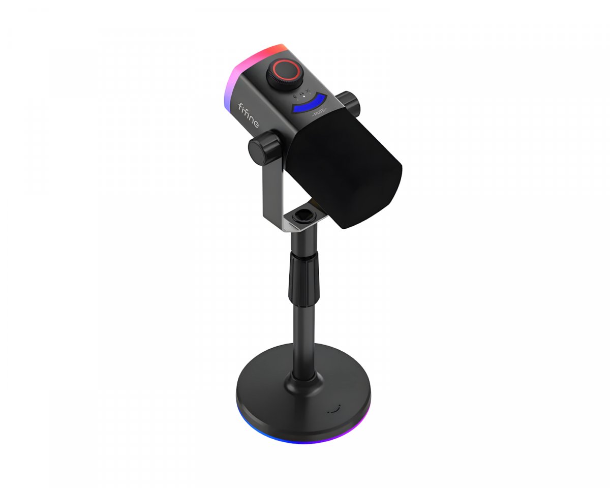 FIFINE AM8 PROS - USB / XLR Studio Microfoon - Geschikt voor PC/PS4/PS5 - RGB - Podcast - Gaming - Streaming - Zwart
