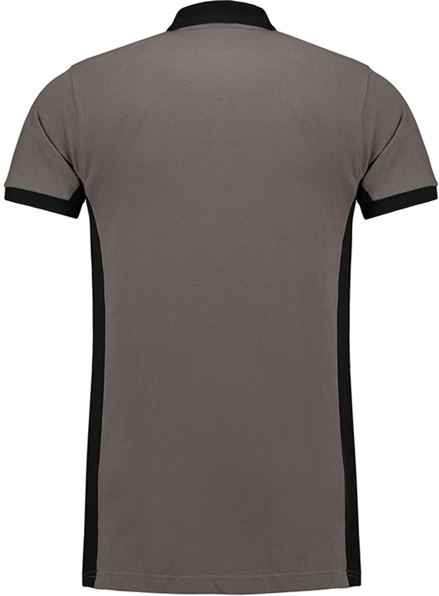 Lemon & Soda workwear contrast polo in de kleur pearl grey met zwart in de maat M