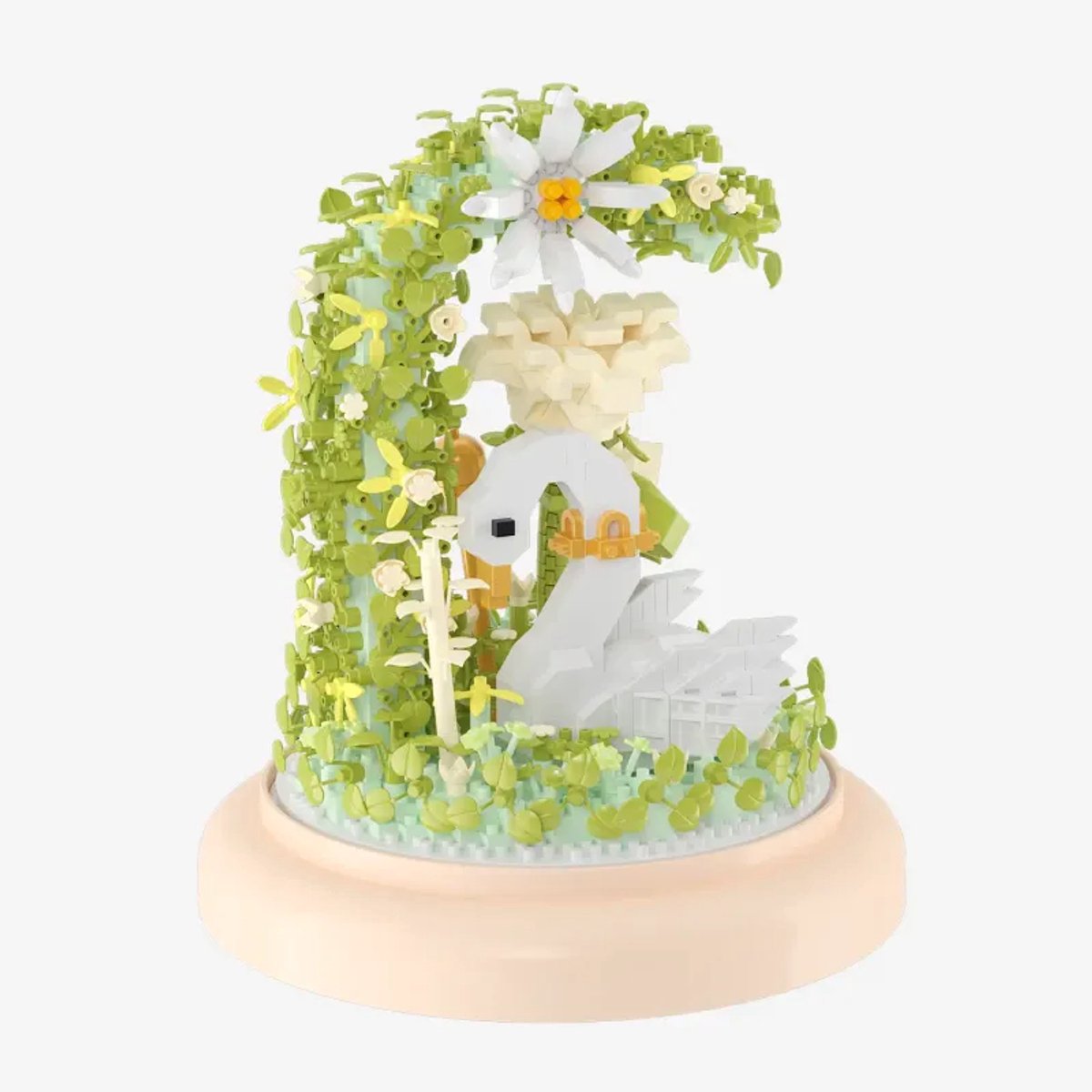 Balody Bloemen met Zwaan - Bouwset - 18496 - Mini Blokjes - Stolp - 1013 onderdelen