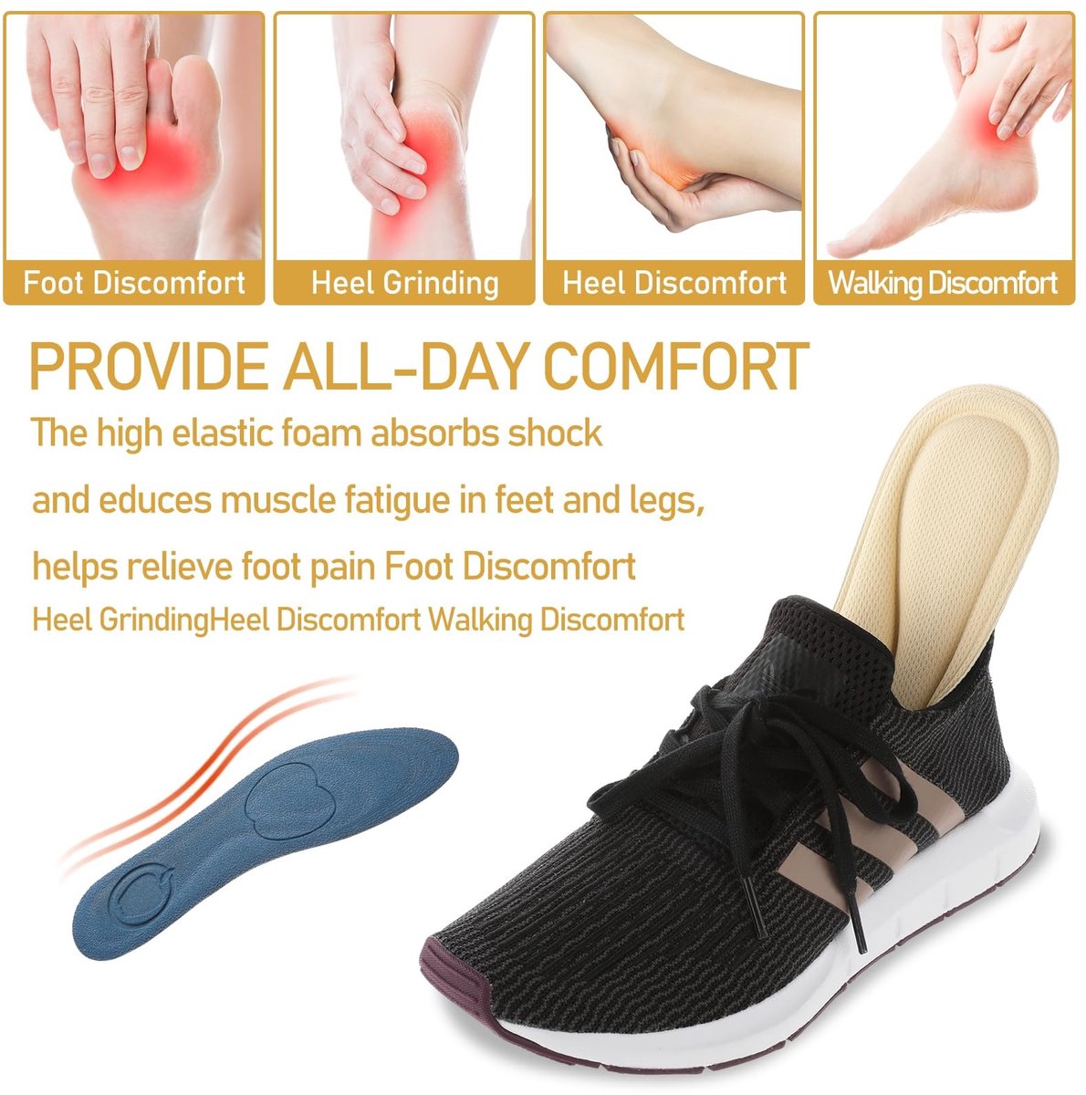 Solidchoice - 1 Paar Geheugenfoam Inlegzolen voor Dames