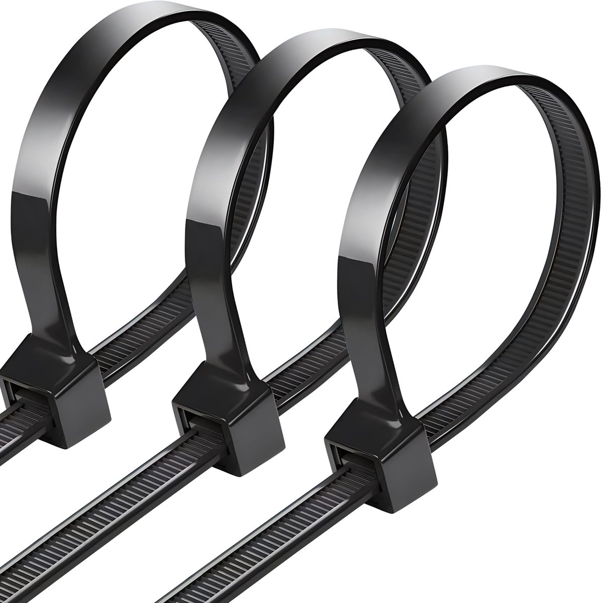 Solidchoice - Set van 100 Zwarte Nylon Kabelbinders 20 cm