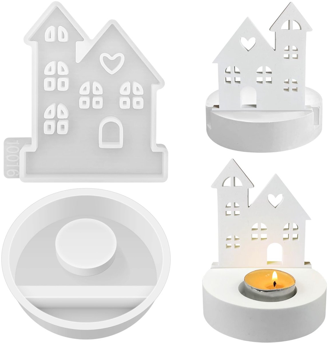 Solidchoice - 2 Stuks Siliconen Gietvormen voor Huizen Kandelaar
