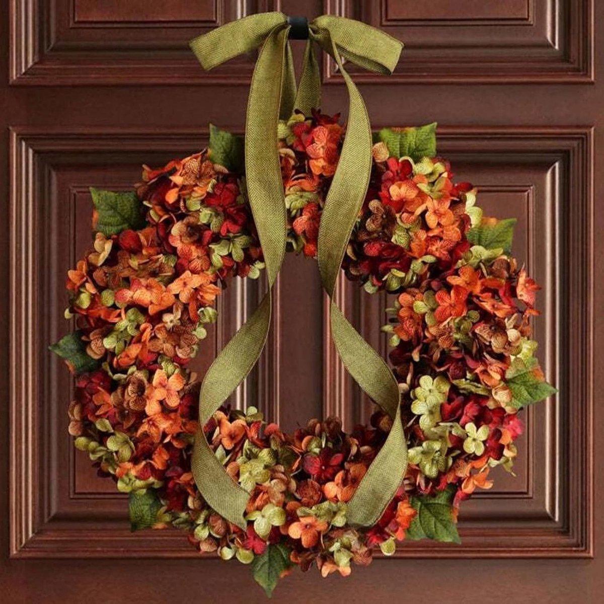 Herfstkrans met Kleurrijke Bladeren – 40 cm – Voor Binnen en Buiten – Geschikt voor Voordeur - Muur en Raam – Thanksgiving en Herfstdecoratie