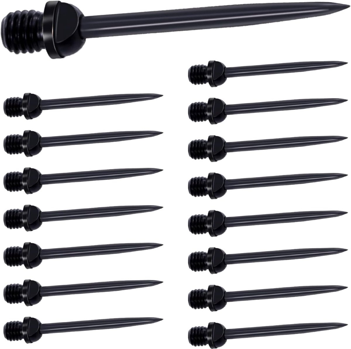 Steel Dart Tips, Black Dart Tips with 2BA Thread, 16 Pieces, Replacement for Dart Tips - ShopVlot