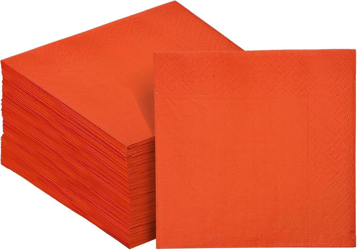 Gcardist 120 Pcs Orange Red Cocktail Napkins 5 x 5 Inches Disposable Paper Drink Napkins for Cocktail Dinner Wedding - ShopVlot