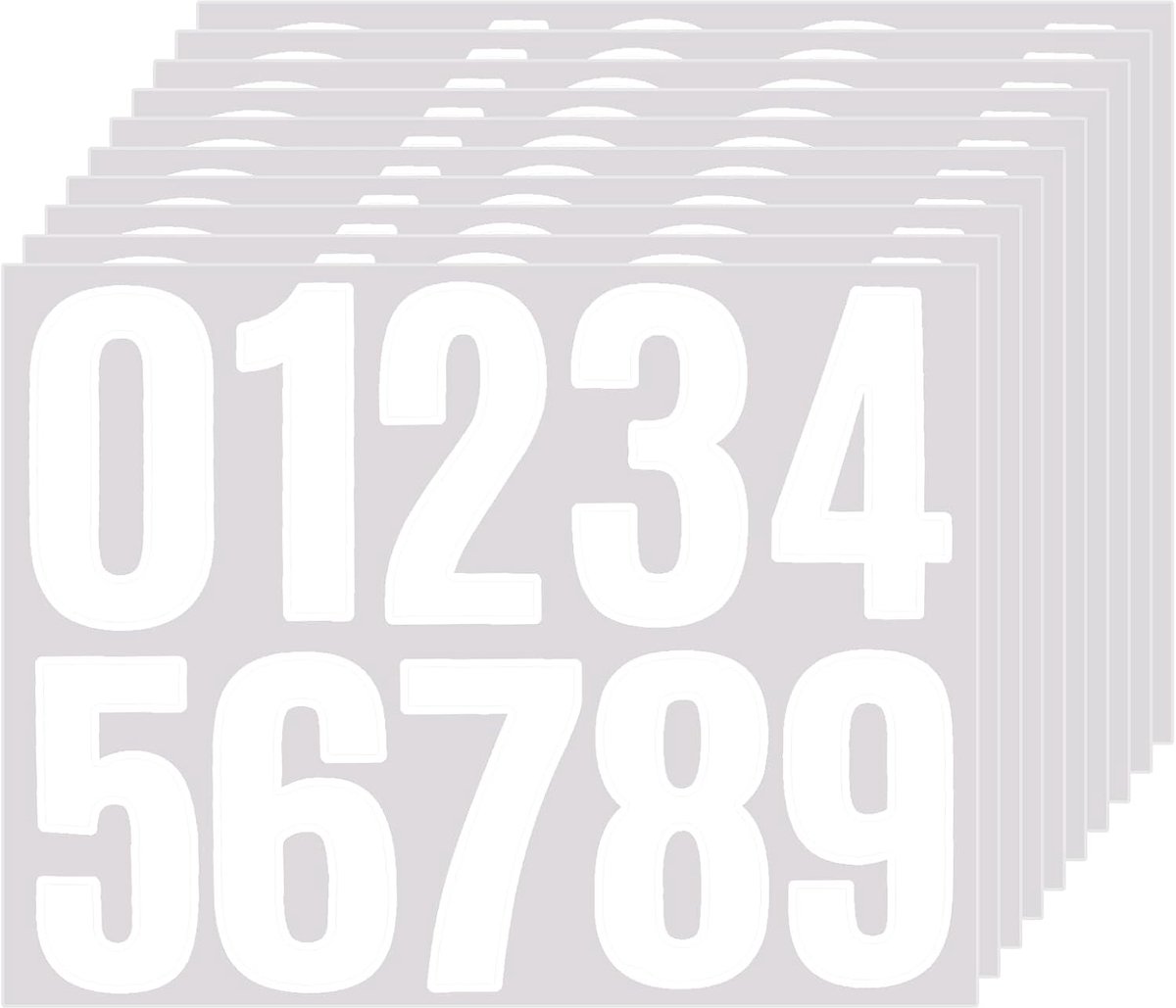 Pack of 10 self-adhesive number stickers, number stickers, large numbers, house numbers, self-adhesive numbers - ShopVlot