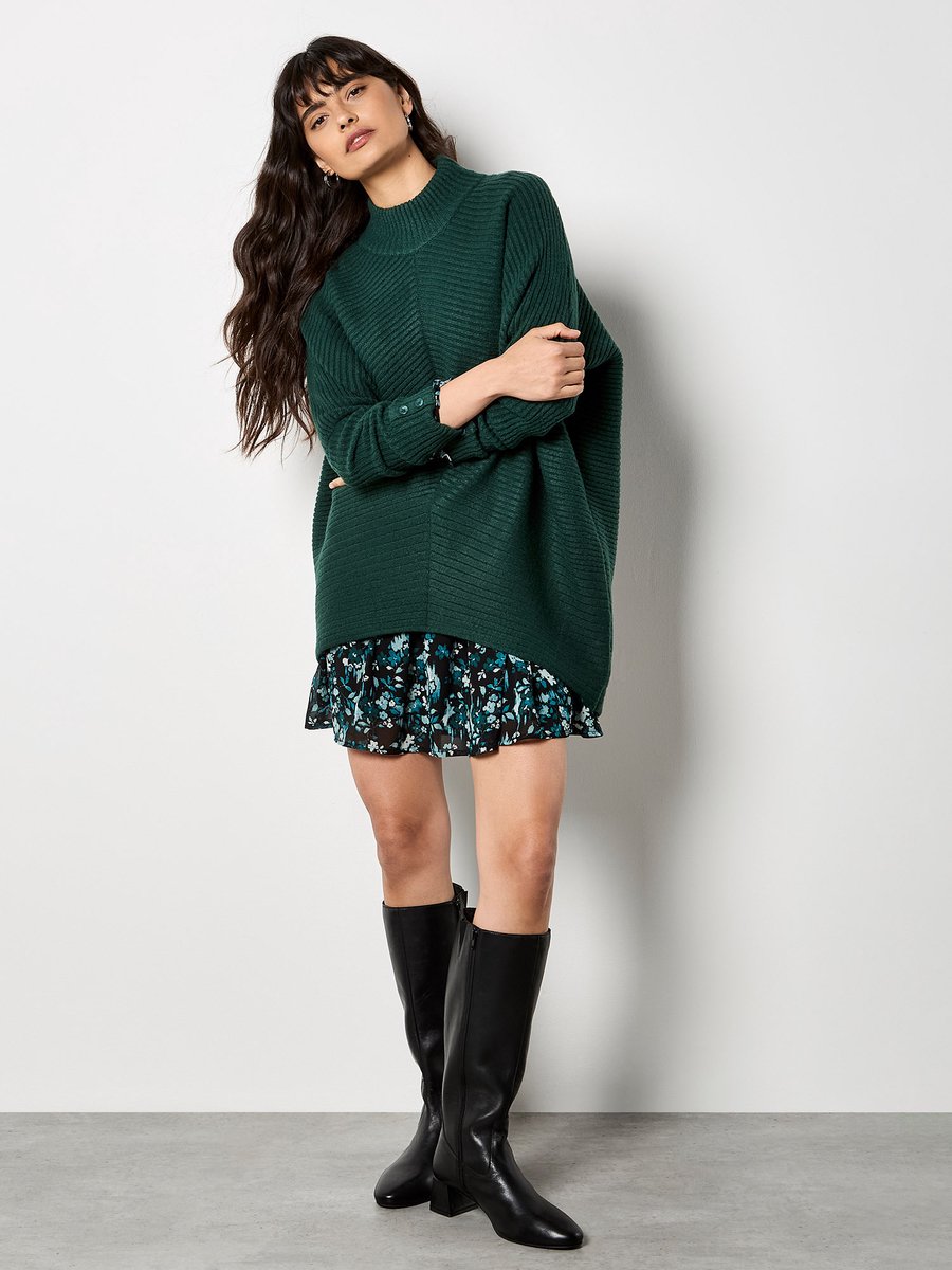 Oversized trui met chevronpatroon
