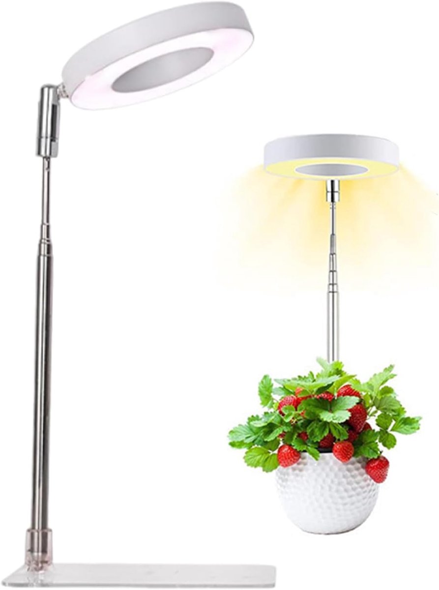 KZQ LED plantenlamp voor binnen en hydroponie - Vollspectrum met 4 dimstanden - Energiezuinig voor kas bonsai bloemen en groenteteelt - Zwart