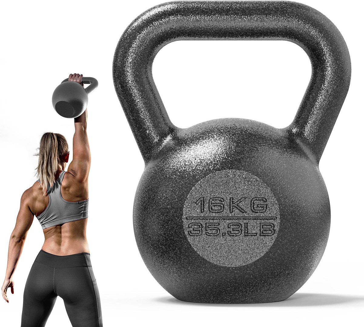Solidchoice - Gietijzeren Kettlebell voor Thuis Fitness (4kg-24kg)