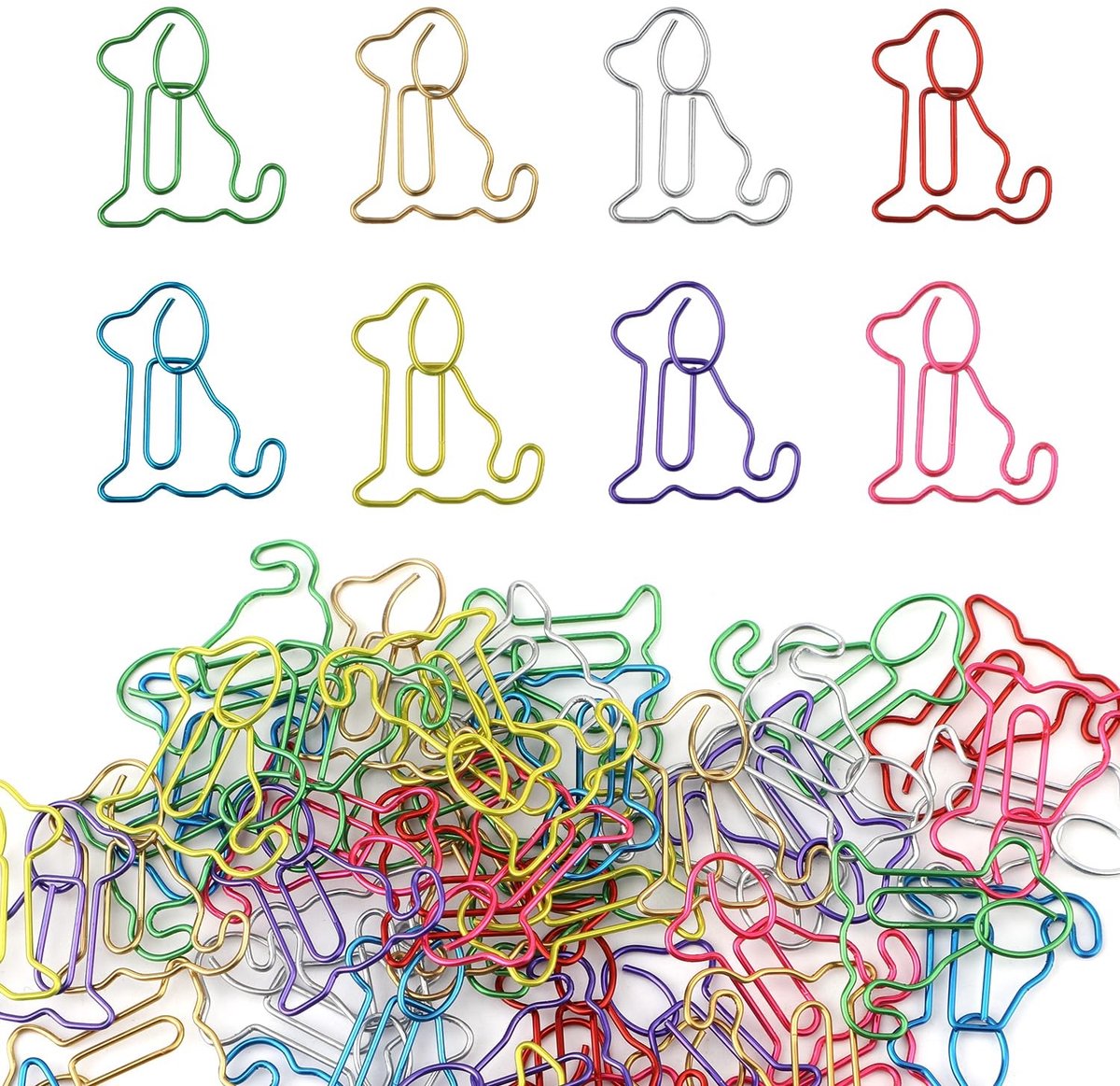 Solidchoice - 64 Kleurrijke Hondenpaperclips voor Documenten