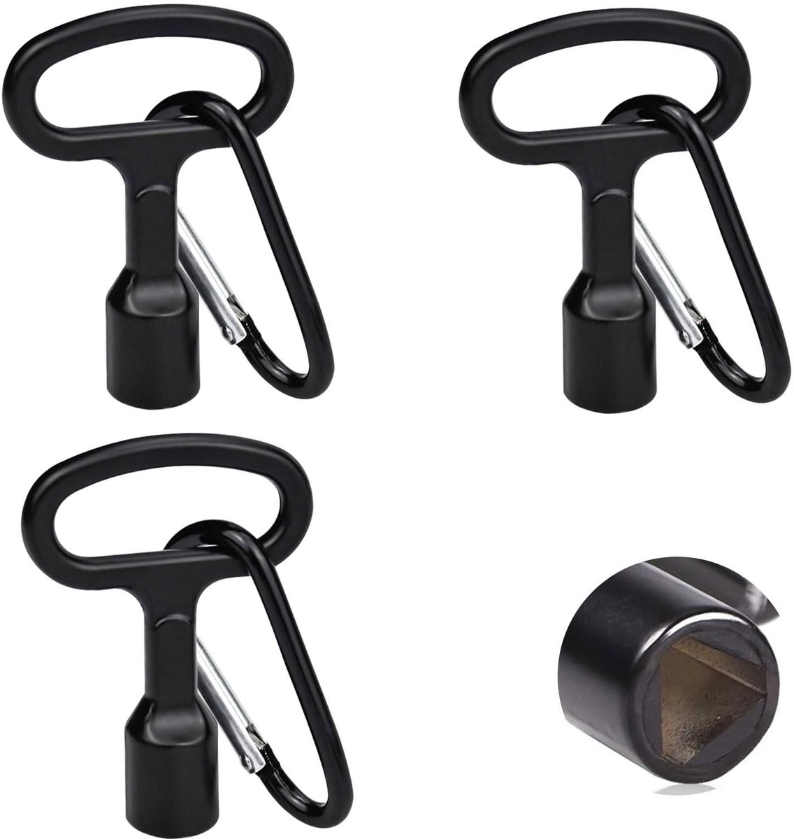 Solidchoice - 3 Stuks Triangulaire Sleutels met Carabiner Haak