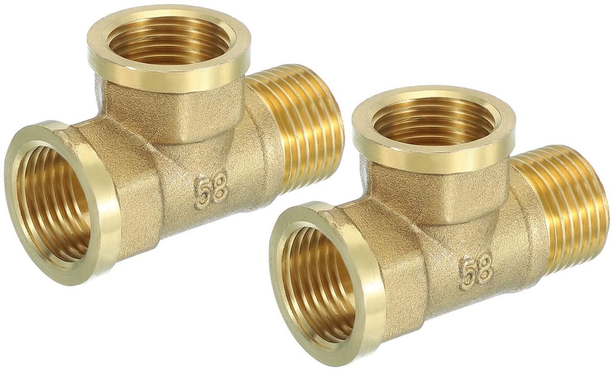 Solidchoice - 2 Stuks Messing Theefitting G1/2" voor Meubels en Tuinaccessoires
