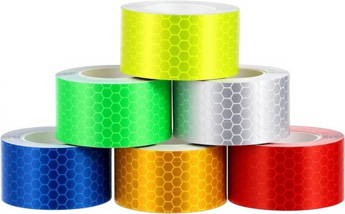 Reflecterende zelfklevende tape in diverse kleuren voor veiligheid en zichtbaarheid - Maat M, Plastic materiaal