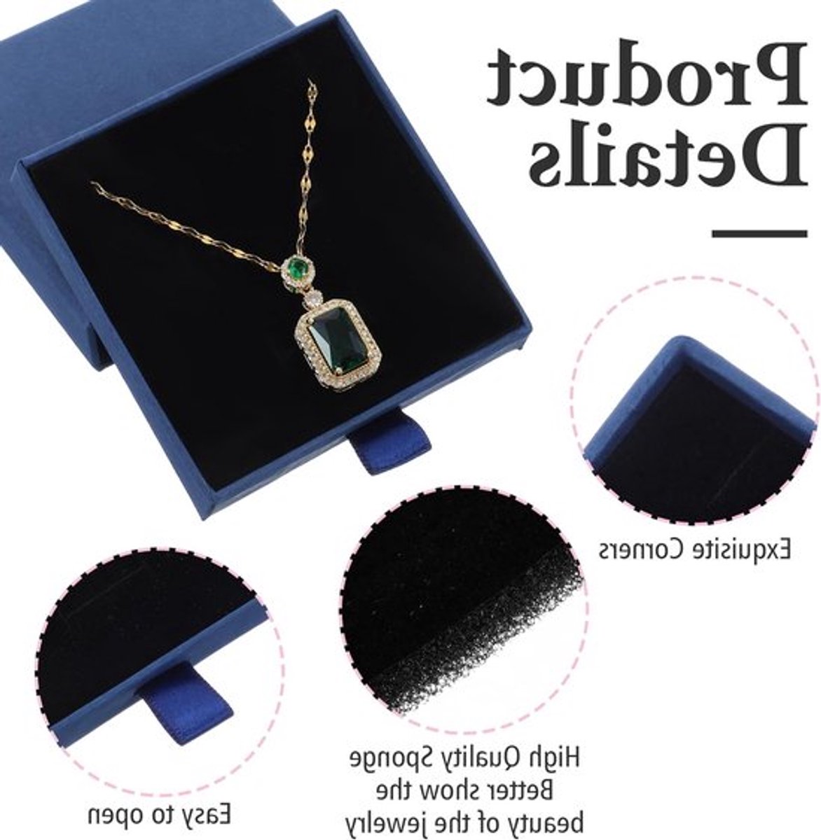 Sieraden Geschenkdoos Set van 2, Kleine Opbergdoos voor Sieraden, Stevige Papieren Doos voor Armbanden, Kettingen en Oorbellen, Perfect voor Cadeaus en Opslag