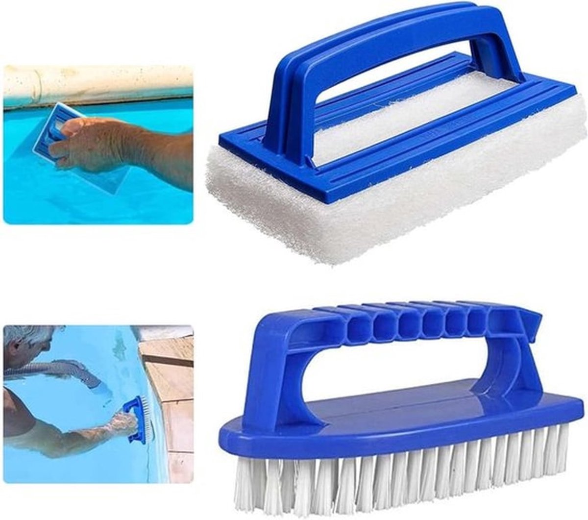 Set van 2 Poolborstels voor Effectieve Poolreiniging - Ideaal voor Foliebaden, Vuilverwijdering en Onderhoud