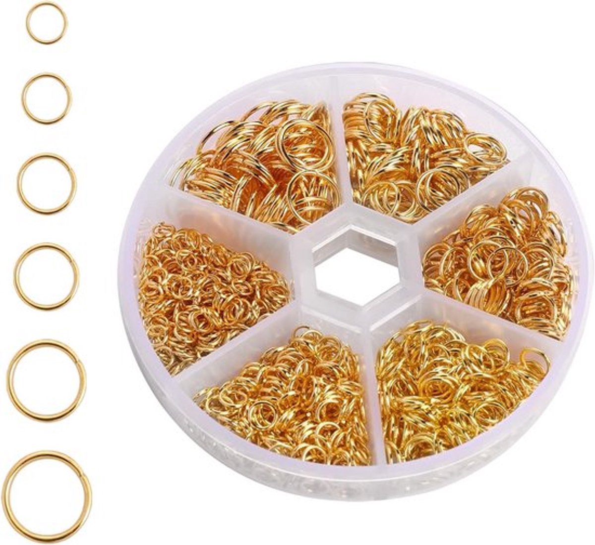 1000 Stuks Gouden Jump Rings voor Sieradenmaken - Metaal Open Ringen voor Kettingen, Oorbellen en Armbanden in Diverse Maten 4mm tot 10mm