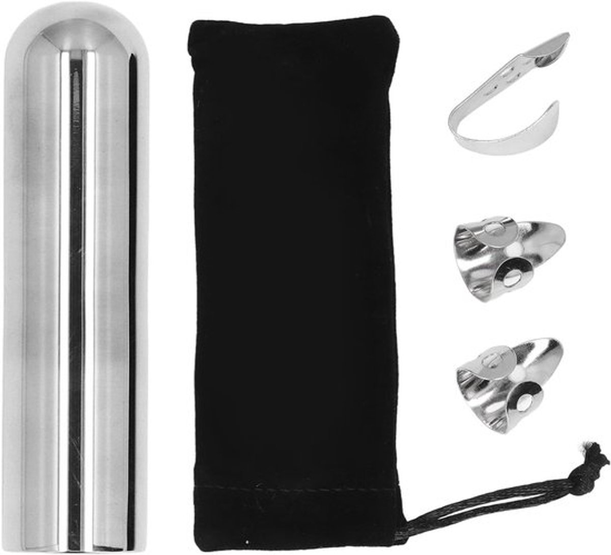 Stalen gitaar slide en plectrums voor lap steel en elektrische gitaar, ideaal voor optimale klank en speelgemak