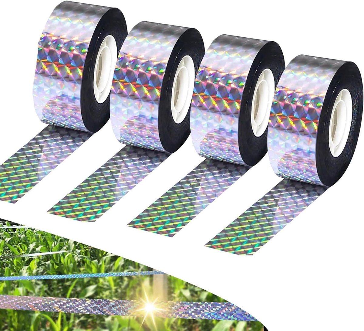Vogelafweerband - Reflecterend - 50 meter - Vogelbescherming met Flattereffect - Voor Tuin en Landbouw