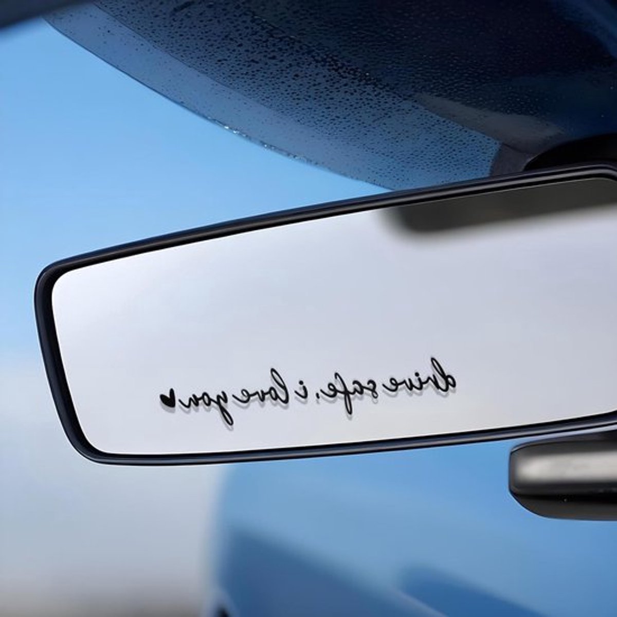 4-stuks Drive Safe Ik Hou Van Jou-stickers, affirmaties voor auto, waterdichte accessoires voor achteruitkijkspiegels en ramen, perfect cadeau voor autobezitters