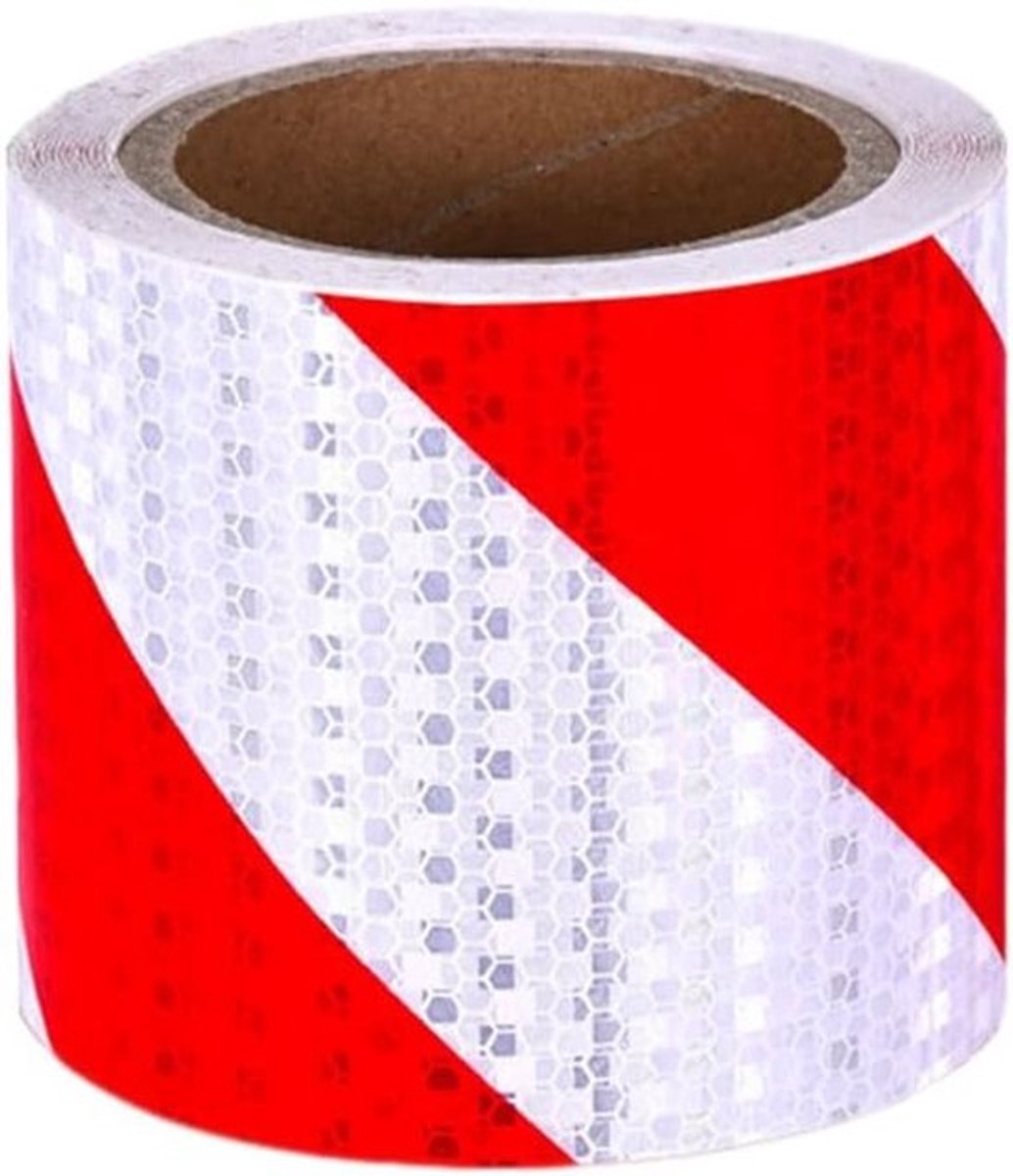Waterdichte Reflecterende Tape 10cm x 10m - Zelfklevende Waarschuwingsband voor Veiligheid, Auto's, Trailers en Buitengebruik, Rood