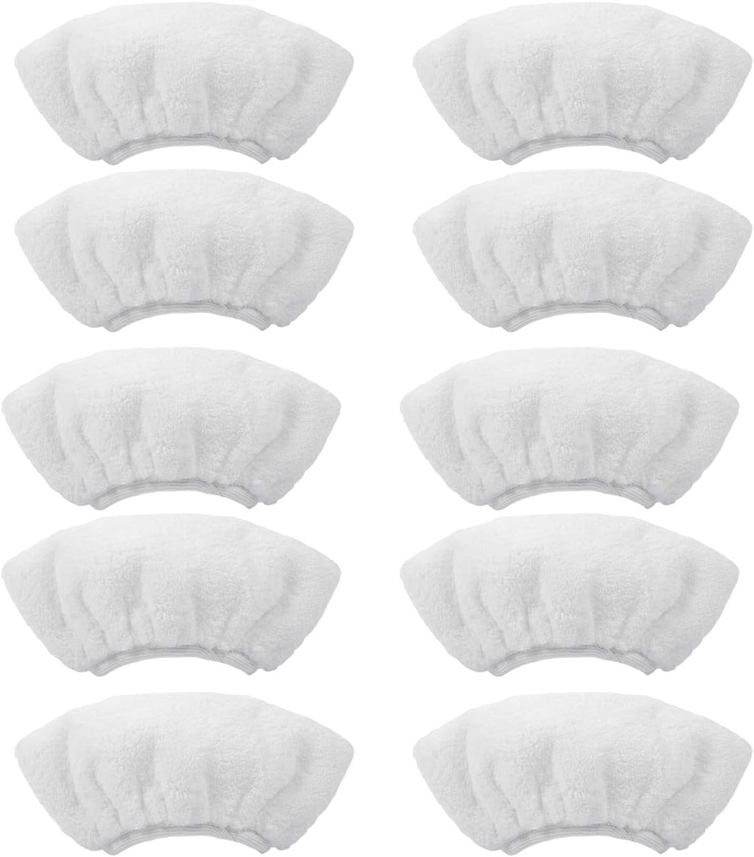 Microvezel Overtrekset voor Stoomreiniger - Wit - 19 x 8 cm - Vervangende Pads voor Stoomreinigers - Voor Diverse Vloeren