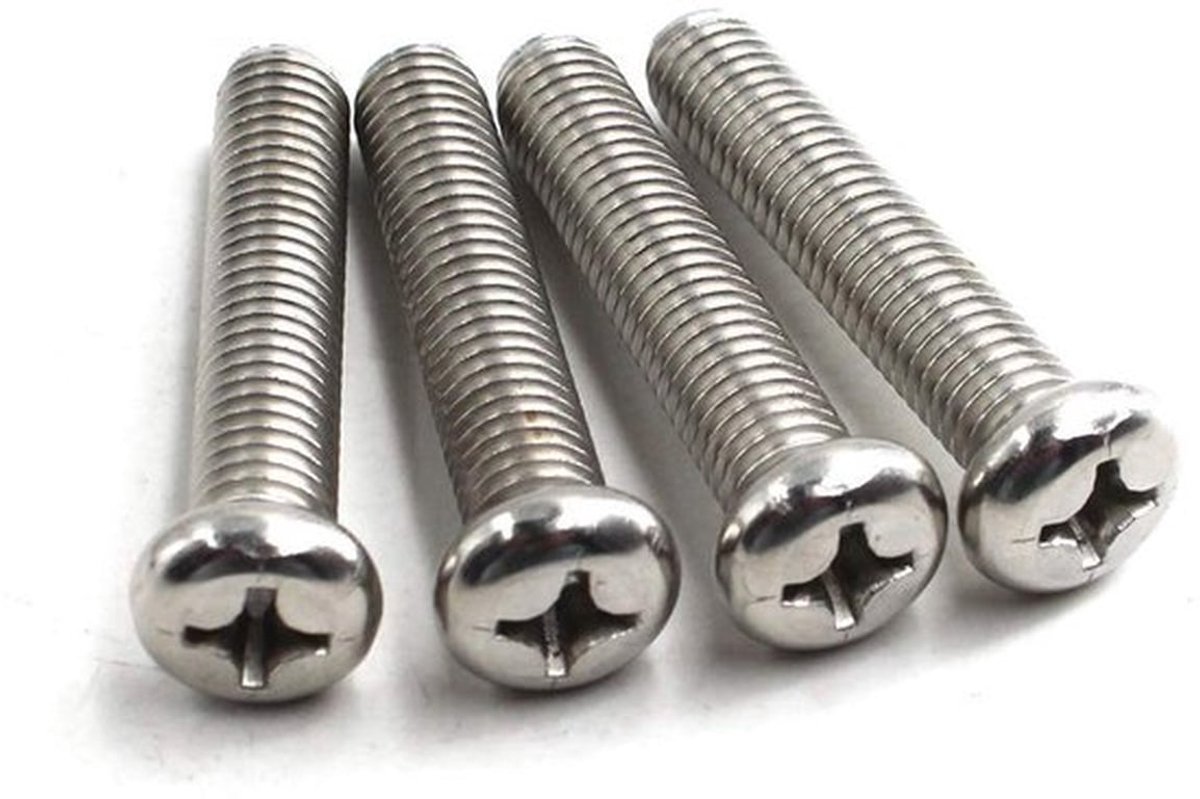M3x6 Kruis Schroeven van RVS - 100 Stuks, Ideaal voor Mechanische Toepassingen en Klussen