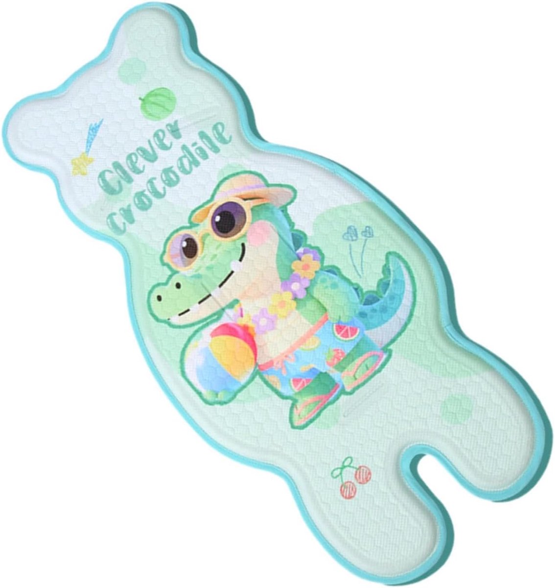 TPE koelgel kinderwagen zomer inlegkussen met krokodilprint, honingraat ademend buggy zitmatje, elastisch zacht koel mat met gordelopeningen, makkelijk schoon te maken baby zomerstoelkussen
