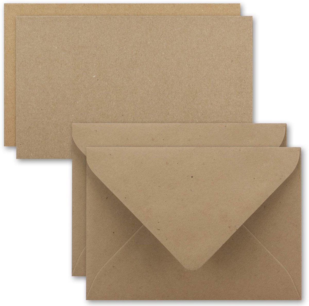 Solidchoice - Set van 50 Kaarten met Envelop, A7, Sandbruin Kraftpapier