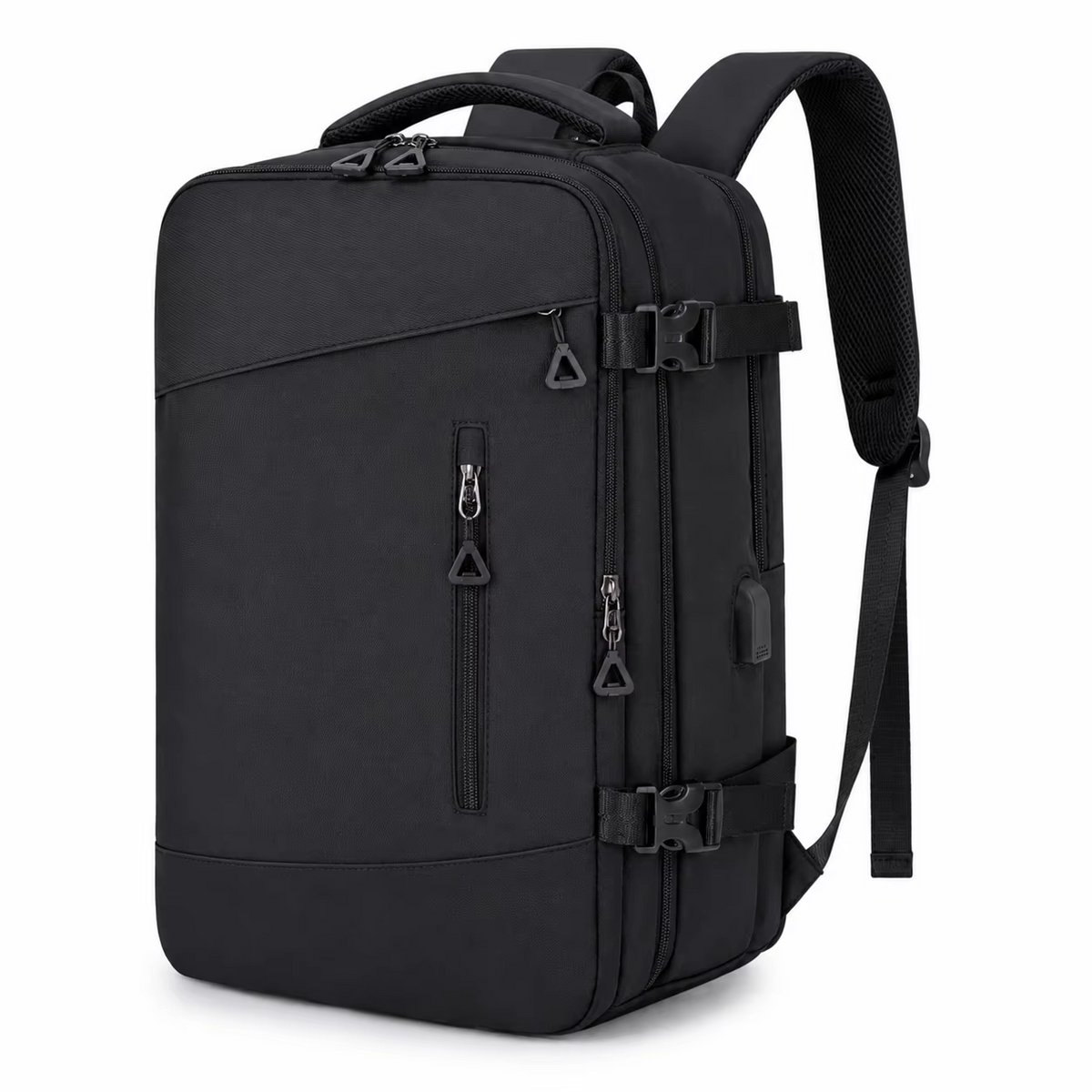 Cherrys Finds - Reisrugzak - Reistas - Super Luxe handbagage - Sporttas - Grote Uitbreidbare Rugzak - Goedgekeurde Handbagage Rugzak - Laptoprugzak - Weekendtas - 40×25×20cm - Zwart