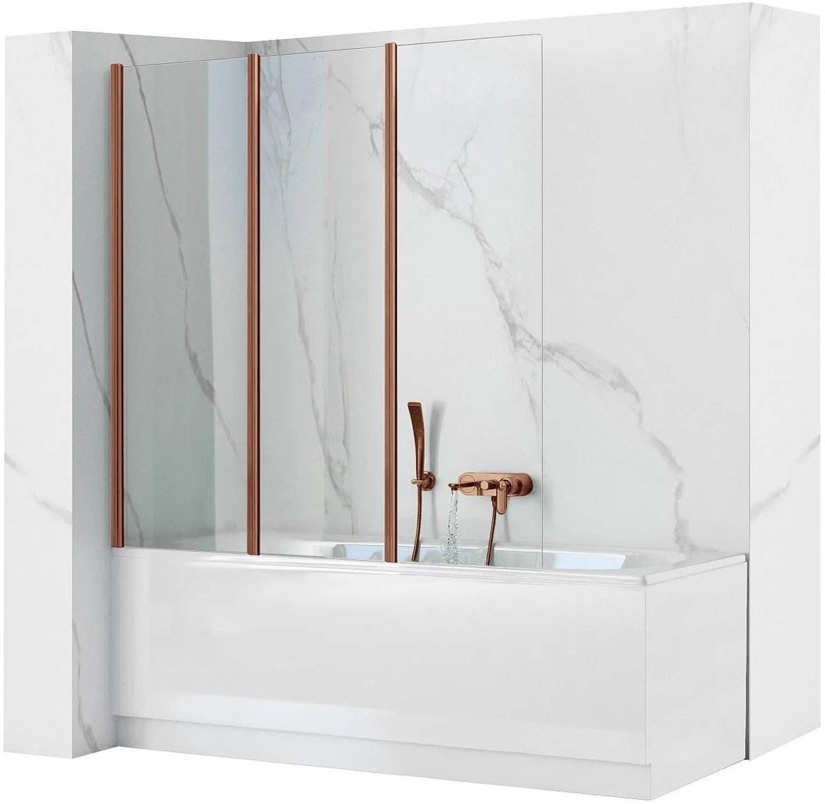 Rea - Bad Scherm Agat-3 120 Brush Copper - 0,5 x 120 x 140 cm
