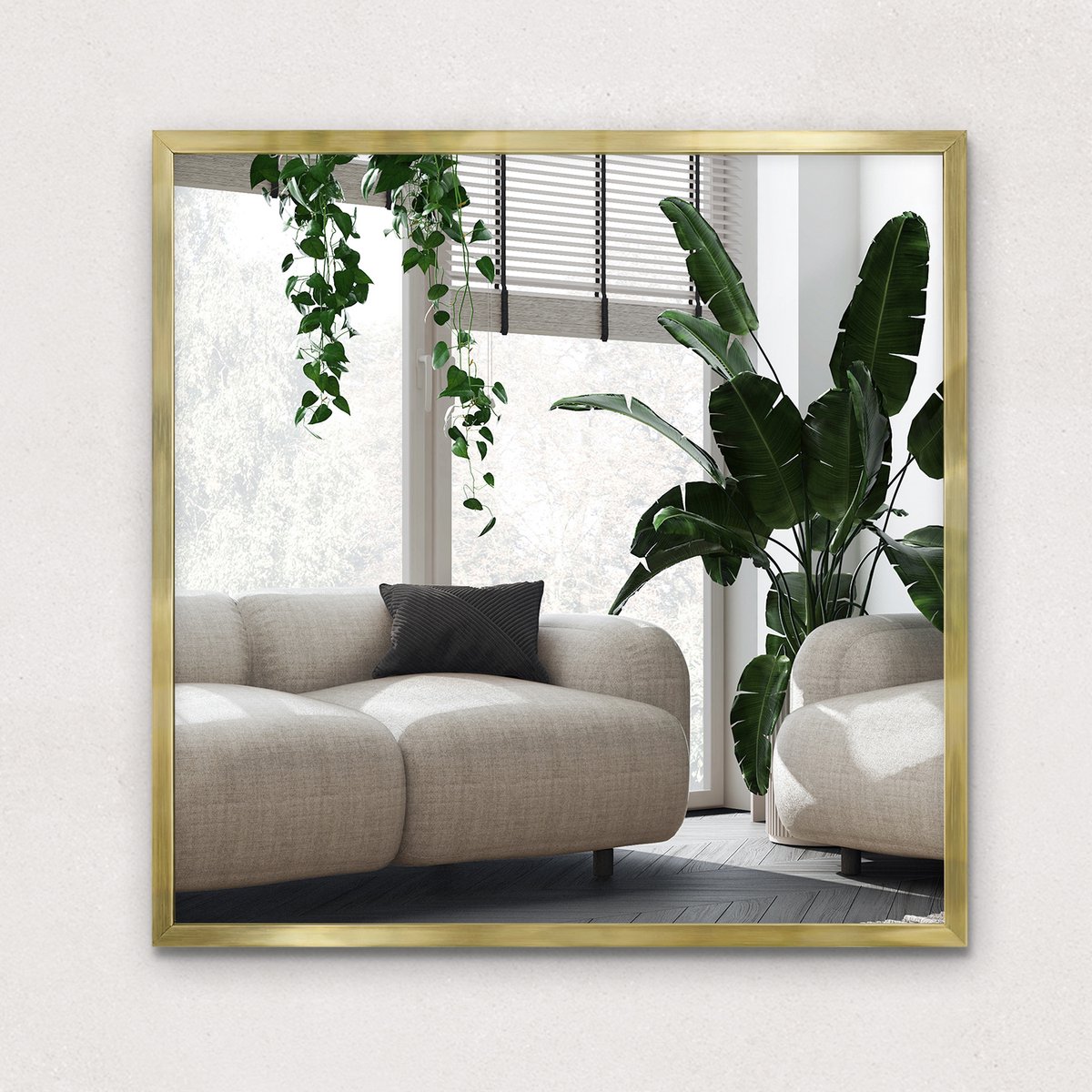 Wallfluent Wandspiegel - Moderne Spiegel - Decoratieve Spiegel - Toiletspiegel 50x50 cm - Wandspiegel Woonkamer