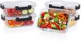Tristar Glazen Vershoudbakjes - Meal Prep Bakjes - Volledig Glas - Set van 5 van 1 Liter - PFAS-vrij - Geschikt voor Oven, Magnetron, Diepvries & Vaatwasser - 5 Stuks - GV-0935