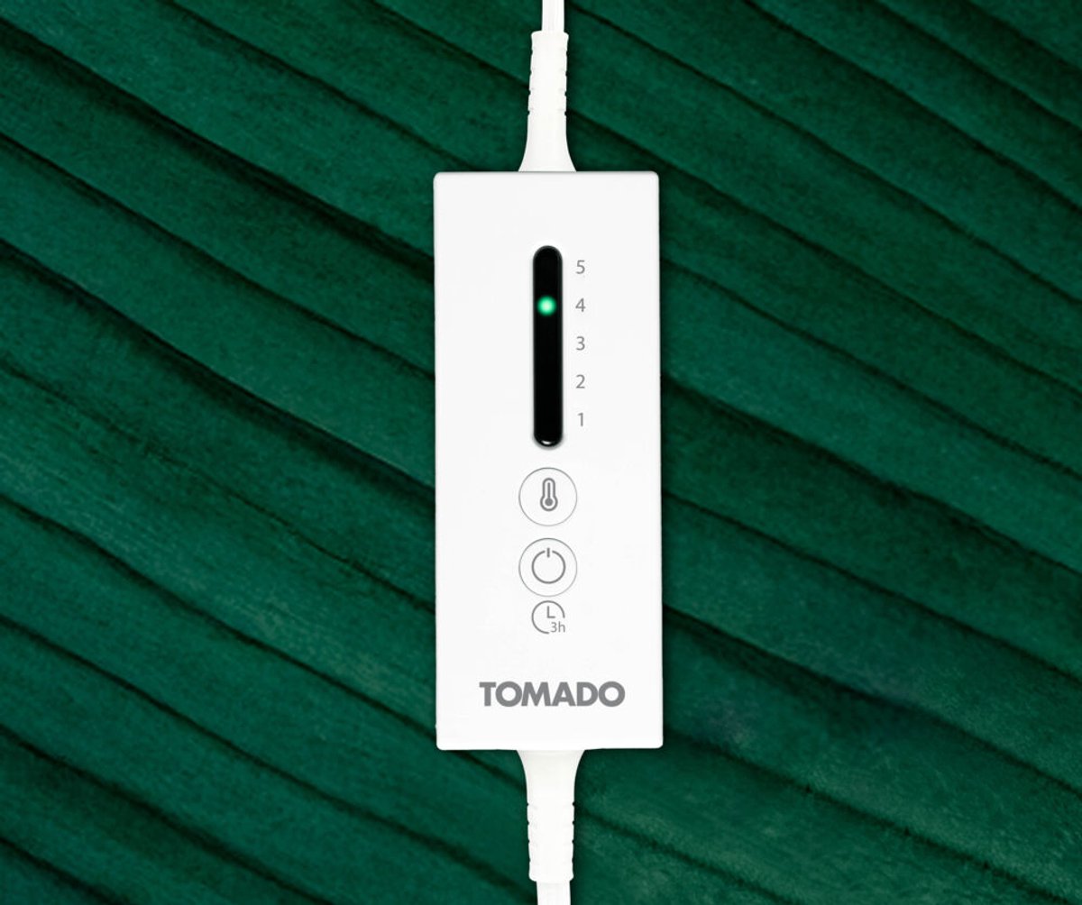Tomado TEB1804G - Elektrische bovendeken - Warmtedeken - Omslagdeken - Superzachte fleece stof - 180 x 130 cm - Groen – foto 4