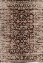 Padiro elegant laagpolig vloerkleed 160 x 230 cm - bordeaux - oosters vintage patroon - voor vloerverwarming - van polyester, modacryl en katoen