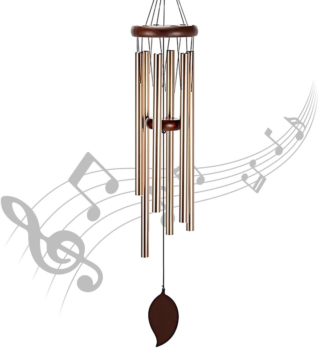 Solidchoice - Hangende Windgong met 6 Aluminium Buizen 78 cm