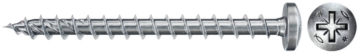 Fischer 50x Power-Fast II FPF II PZF 6 x 70 mm BC aan Head met kruiskop PZ volledig schroefdraad galvanisch verzinkt blauw gepassiveerd - 670538