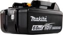Makita 18V 6.0Ah lithium-ion accu met indicatorlampjes.