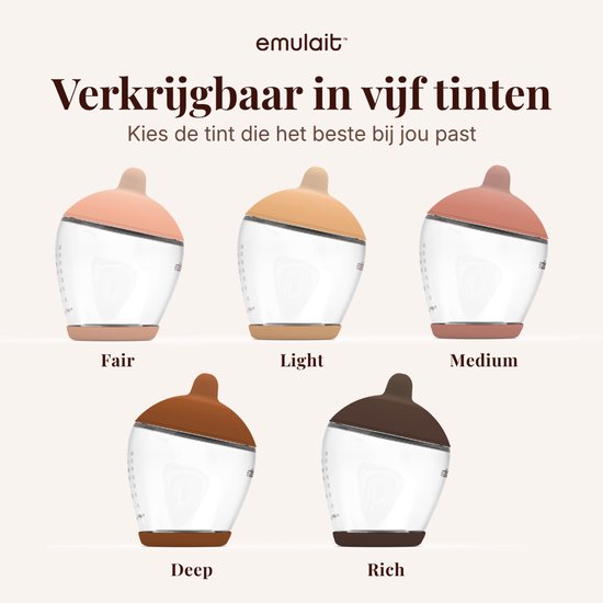 Emulait Classic Babyfles - Kleur: Deep - Maat: 4 - 240 ml - borstvormig - natuurlijk voeden - anti-koliek - bpa-vrij van Emulait — afbeelding 2