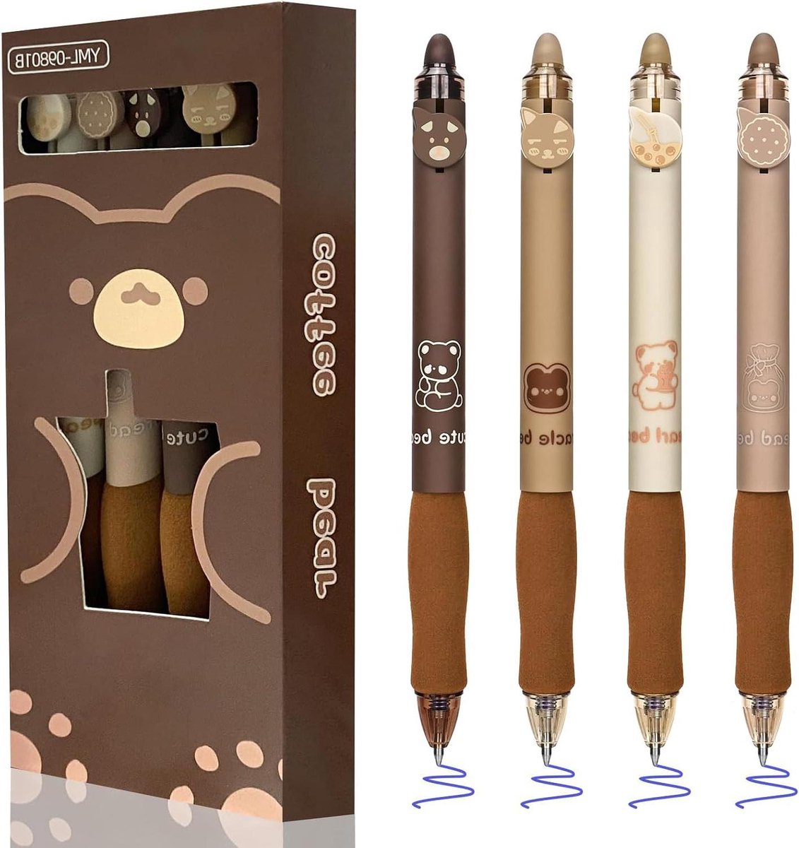 Uitwisbare Gelpennen - Rollerball Pennen - Foutloos Schrijven - Warmtegevoelige Inkt - 4 Stuks - Blauw