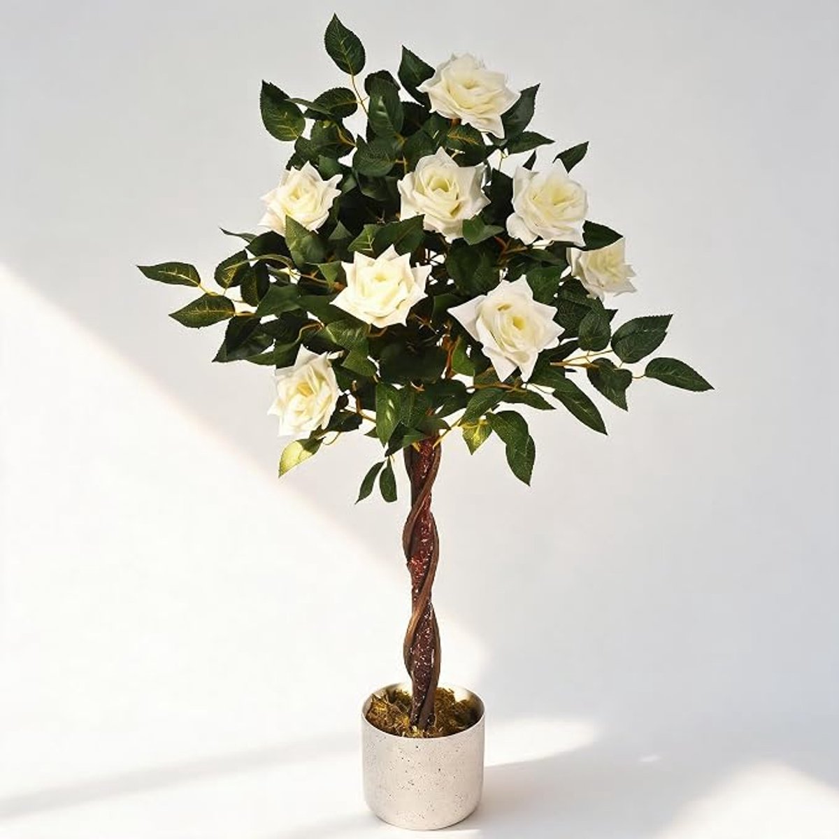 HOERFURIY - kunstrozen - set 2 stuks 90cm wit enkelbloem ecologische stengel polyester voor bureau en woonkamer