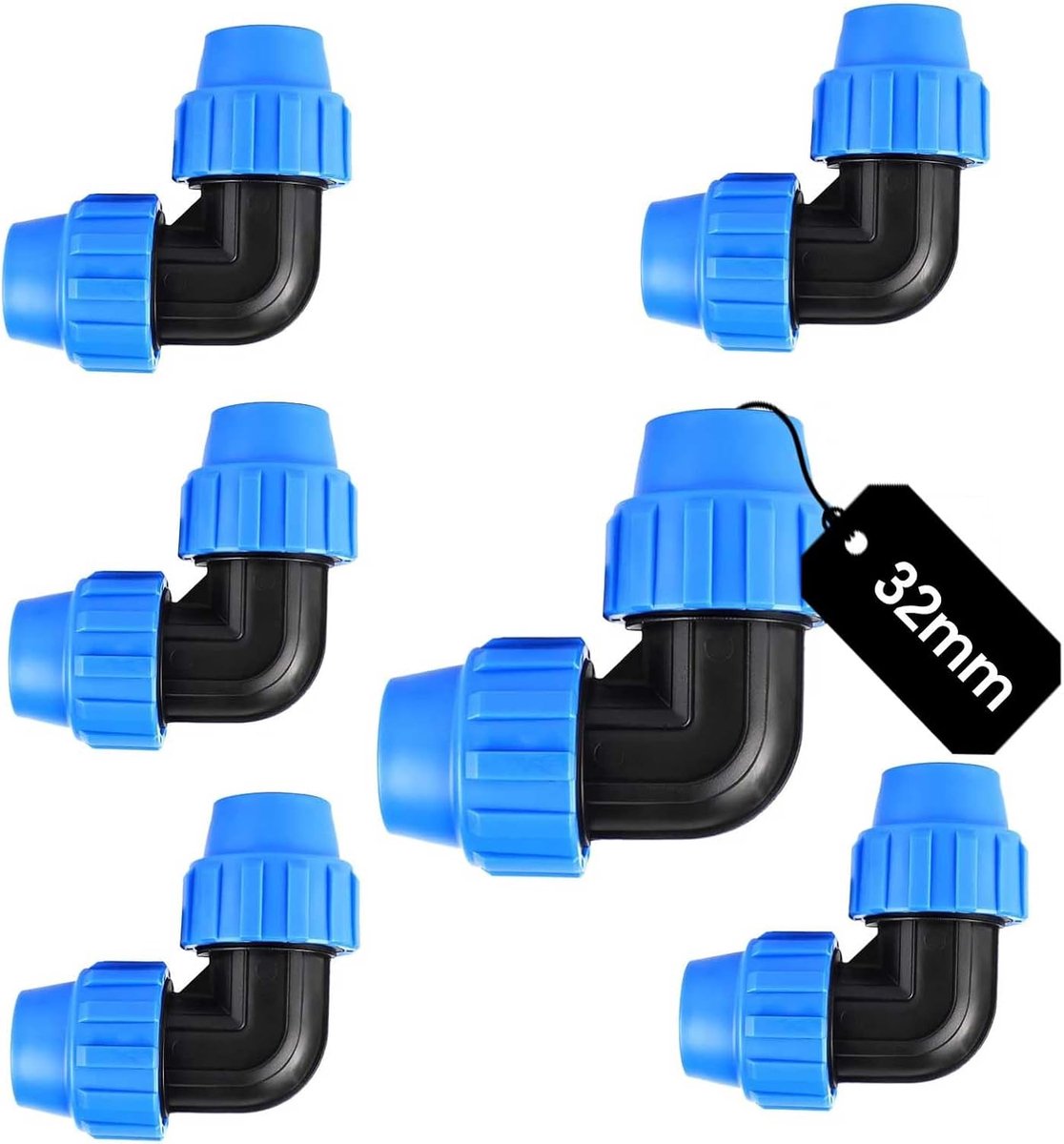 6pcs 32mm to 32mm Elbow Adapter Connector, Hose to Hose Connector, Versatile Hose Pipe Fittings for PPR, PE, PVC and - ShopVlot