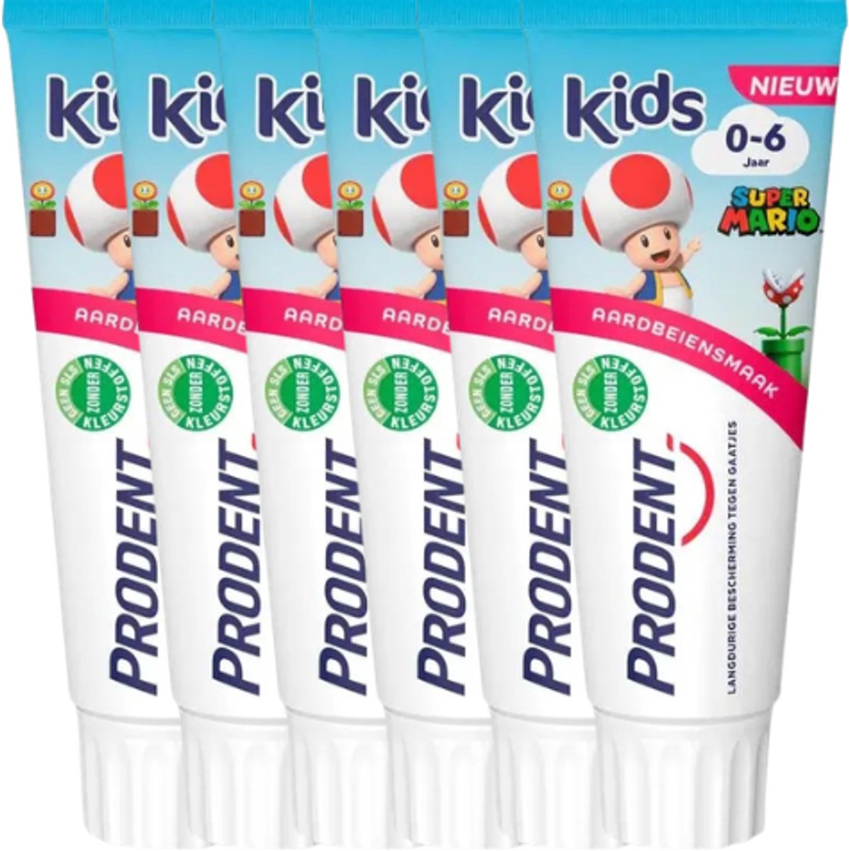 Prodent Kids 0-6 Jaar Tandpasta - 6 x 75 ml - Aardbeiensmaak