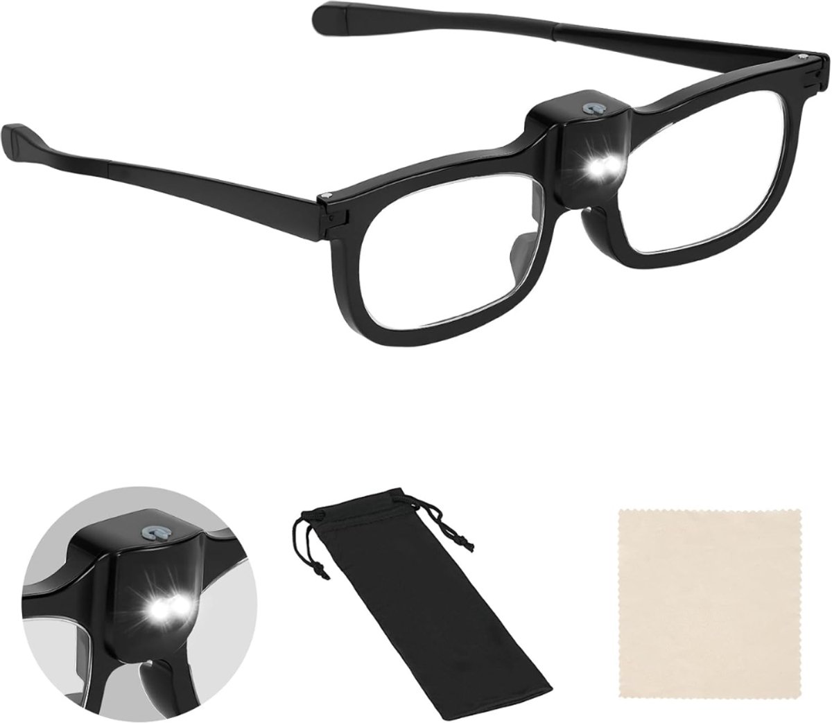 ZRNS® Loepbril - Met LED Verlichting - Vergrootbril - Vergrootglas Bril - Mannen en Vrouwen